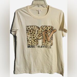 MTV T Shirt by Maurices MTV Tee size Med NWT Cheetah Print MTV shirt